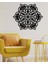 - Çiçeksi Mandala Metal Duvar Tablosu - Ev Duvar Dekorasyonu - 70 X 60 - Cm -Siyah - Deco-144 3