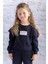 Kız Çocuk Kol Detaylı Sweatshirt - Siyah 1