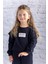 Kız Çocuk Kol Detaylı Sweatshirt - Siyah 2
