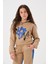 Unisex Çocuk Baskılı Kapüşonlu Sweatshirt - Bej 2