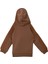 Kız Çocuk Reglan Kollu Baskı Detaylı Kapitoneli Sweatshirt - Kahverengi 2