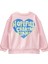 Kız Çocuk Ön Arka Kalp Baskılı Sweatshirt - Pembe 3