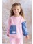 Kız Çocuk Kot Garnili Cep Detaylı Sweatshirt - Pembe 4