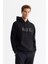 Erkek Siyah Kapüşonlu Pamuklu Baskılı Elastan Sweatshirt A42Y1322 1