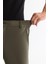 Erkek Haki Kırışmaz Hızlı Kuruyan Beli Lastikli Ekstra Esnek Teknik Kumaş Slim Fit Pantolon A42Y3065 2