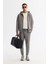 Erkek Gri Kapüşonlu Pamuklu Fermuarlı Elastan Regular Fit Sweatshirt A42Y1264 5