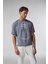 Mavi Düşünen Adam Baskılı Oversize Tshirt 2