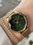 Kadranı Yeşil Kadın Kol Saati ve Bileklik 2