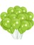 25 adet Vıp Parlak Metalik Yeşil Balon Helyum Gazı Uyumludur Shıny Metallıc Green Balloon 1