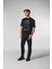 Siyah Düşünen Adam Baskılı Oversize Tshirt 5