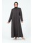 Ahugül Kadın Büyük Beden Astarlı Düğmeli Tesettür Pardesü 1