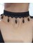 Dantel Gotik Siyah Doğaltaşlı Tasma Choker Kolye 3
