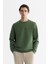 Erkek Haki Bisiklet Yaka Pamuklu Baskılı Elastan Sweatshirt A42y1221 1