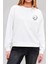 Voleybol Topu Baskılı Beyaz Unisex Kadın Erkek Pamuklu Sweatshirt CU309 1