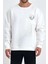 Voleybol Topu Baskılı Beyaz Unisex Kadın Erkek Pamuklu Sweatshirt CU309 2