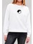 Ying Yang Kedi Baskılı Beyaz Unisex Kadın Erkek Pamuklu Sweatshirt CU322 2