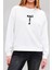 Satranç Şah Baskılı Beyaz Unisex Kadın Erkek Pamuklu Sweatshirt CU319 2