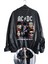 Oversize Ac-Dc Baskılı Streetwear Siyah Astarlı Deri Ceket, Rock Metal Baskılı Deri Ceket 1