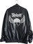 Oversize Slipknot Baskılı Streetwear Siyah Astarlı Deri Ceket, Rock Metal Baskılı Deri Ceket 2
