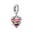 Sallantılı Kırmızı Taşlı Kalp Charm 1