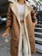 Kuzu Yumoş Kaplama Oversize Midi Boy Chanel Kıraşlı Kaban 200489 Taba 3