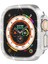 Apple Watch Ultra Ultra 2 49MM Uyumlu Tek Sıra Parlak Taşlı Rubber Kasa Kapak 2