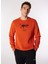 Koyu Turuncu Erkek Bisiklet Yaka Relaxed Fit Baskılı Sweatshirt D4WM-SWT3247 3