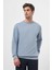 Erkek Mavi Basic Bisiklet Yaka Sweat-Shirt 2
