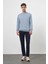 Erkek Mavi Basic Bisiklet Yaka Sweat-Shirt 3