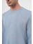 Erkek Mavi Basic Bisiklet Yaka Sweat-Shirt 4
