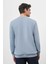 Erkek Mavi Basic Bisiklet Yaka Sweat-Shirt 5