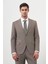 Erkek Kahve Yün Slim Fit Mono Yaka Takım Elbise 1