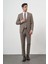 Erkek Kahve Yün Slim Fit Mono Yaka Takım Elbise 3