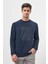 Erkek Marine Trend Bisiklet Yaka Sweat-Shirt 1