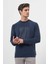 Erkek Marine Trend Bisiklet Yaka Sweat-Shirt 2
