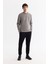 Erkek Gri Bisiklet Yaka Pamuklu Baskılı Elastan Sweatshirt A42y1313 5