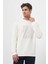 Erkek Ekru Trend Bisiklet Yaka Sweat-Shirt 2
