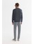 Erkek Antrasit Bisiklet Yaka Pamuklu Baskılı Elastan Regular Fit Sweatshirt A42Y1221 3