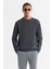 Erkek Antrasit Bisiklet Yaka Pamuklu Baskılı Elastan Regular Fit Sweatshirt A42Y1221 1