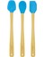 Indigo 3'lü Turkuaz Bambu Silikon Spatula Seti Uzun 26 Cm 5