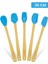 Indigo 5'li Turkuaz Bambu Silikon Spatula Seti Uzun 26 Cm 1