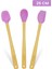 Indigo 3'lü Pembe Bambu Silikon Spatula Seti Uzun 26 Cm 1