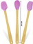 Indigo 3'lü Pembe Bambu Silikon Spatula Seti Uzun 26 Cm 3
