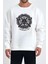 Viking Valhalla Balta Baskılı Beyaz Unisex Kadın Erkek Pamuklu Sweatshirt CU344 2