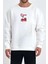 Cherry Kiraz Baskılı Beyaz Unisex Kadın Erkek Pamuklu Sweatshirt CU347 2