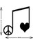 - Love N Peace Nota Metal Duvar Müzik Tablosu - Ev Ofis Dekorasyonu - 43 x 40 - cm - Siyah - MÜZIK-020 5