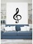 - Sol Anahtarı Metal Duvar Müzik Tablosu - Ev Ofis Dekorasyonu - 70 x 26 - cm - Siyah - MÜZIK-039 1