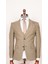 Erkek Slim Fit Kırçıllı Kumaş Yelekli Takım Elbise 2