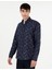 Erkek Lacivert Slim Fit Uzun Kollu Gömlek 50292130-VR033 3