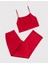 Kadın Kırmızı Saten 3'lü Pijama Takımı 50304006-VR030 2